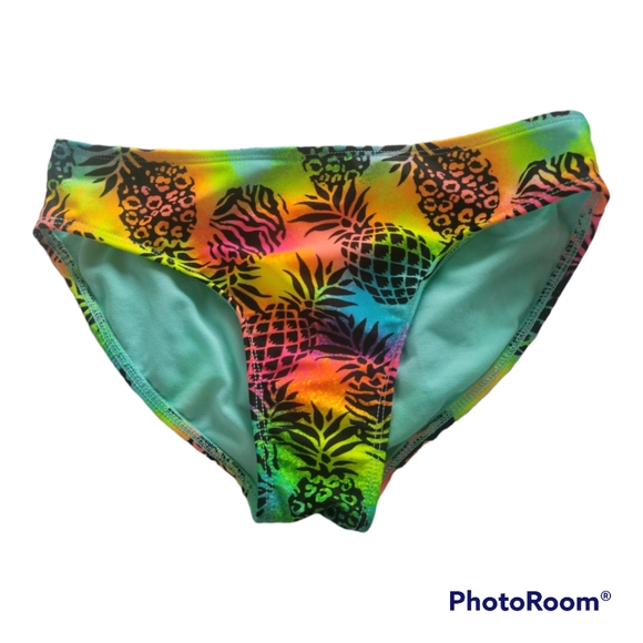 Wondernation, two piece, swimsuit, Girls size L 10-12, multicolored, pineapple - Picture 3 of 6